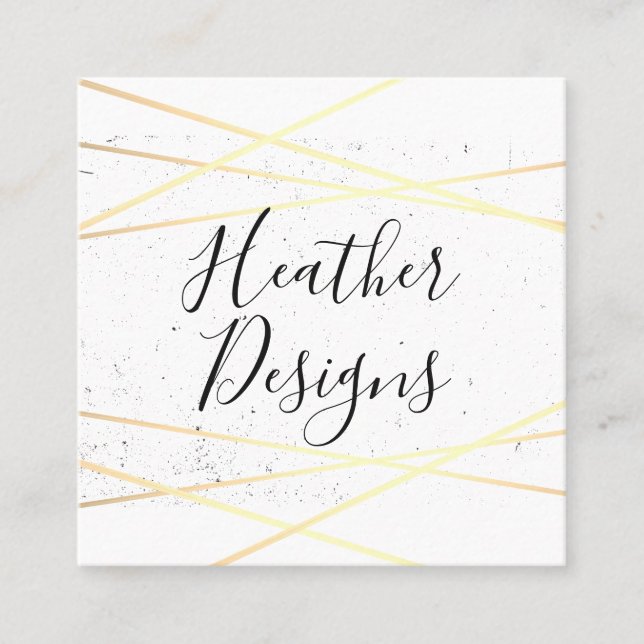 Snyggt Geometric Guld Fyrkantigt Visitkort (Framsida)