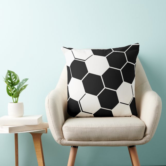 Snyggt Geometric Hexagon White & Black Kudde (Stol)