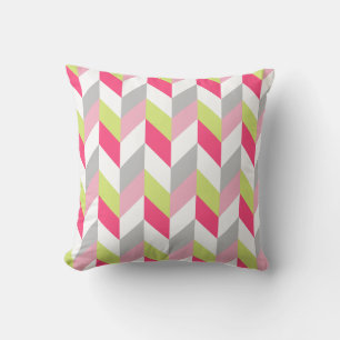 Snyggt Geometric Rosa Grönt Grått Mönster Kudde