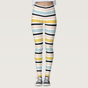 Snyggt Geometric Stripe Mönster Leggings