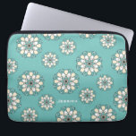 Snyggt Geometric Teal Blommigt Mandala Laptop Fodral<br><div class="desc">Snyggt mönstrad personlig laptop sleeve.</div>
