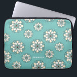 Snyggt Geometric Teal Blommigt Mandala Laptop Fodral<br><div class="desc">Snyggt mönstrad personlig laptop sleeve.</div>