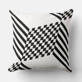 Snyggt Geometric White & Black Diamond Mönster Kudde