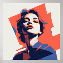 Snyggt Geometric Woman Porträtt