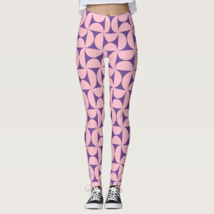Snyggt Geometriska former Mönster i Rosa Färg Leggings
