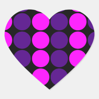 Snyggt Gifts for Girls: Rosa & Lila Polka dots Hjärtformat Klistermärke