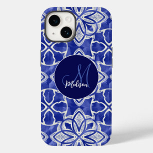 Snyggt, gigantiskt blått grått initialt monogramma