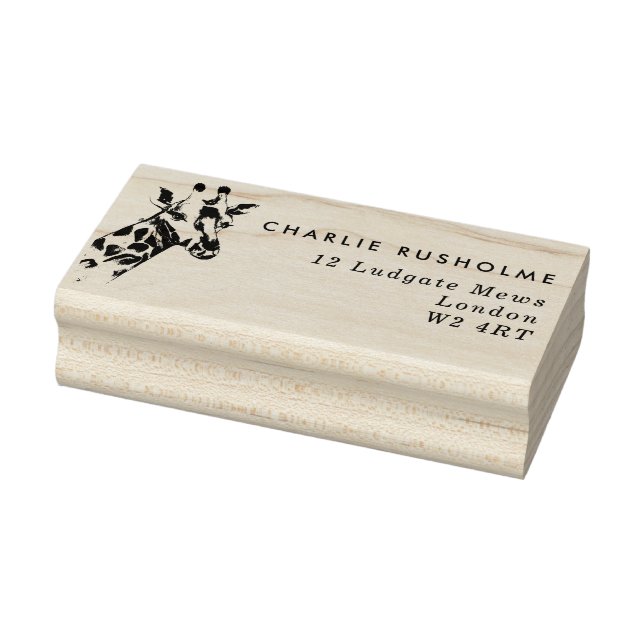 Snyggt Giraffe Namn och Adress Rubber Frimärke Stämpel (Stämpel)