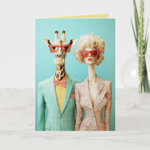Snyggt Giraffe och Woman Inbjudan