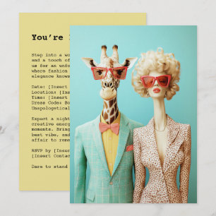 Snyggt Giraffe och Woman Inbjudningar