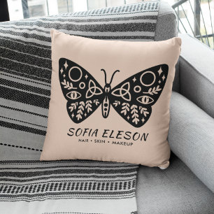 Snyggt Girly Black Butterfly Rosa Branded Kudde