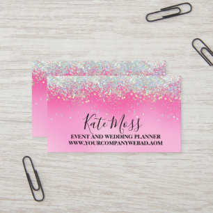 Snyggt Girly Dripping Rosa Glitter Visitkort