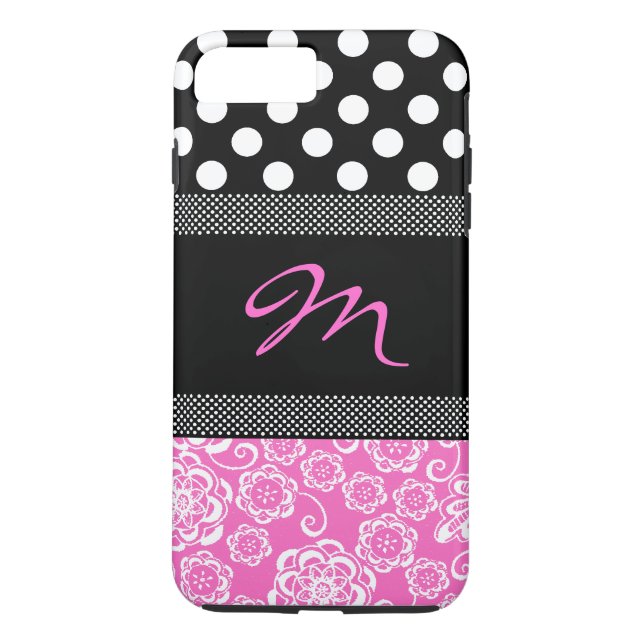 Snyggt Girly Monogram iPhone 7 Plus Fodral Case-Mate iPhone Skal (Baksida)