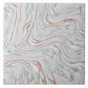 Snyggt Girly Ro Guld Glitter och Marble Kakelplatta