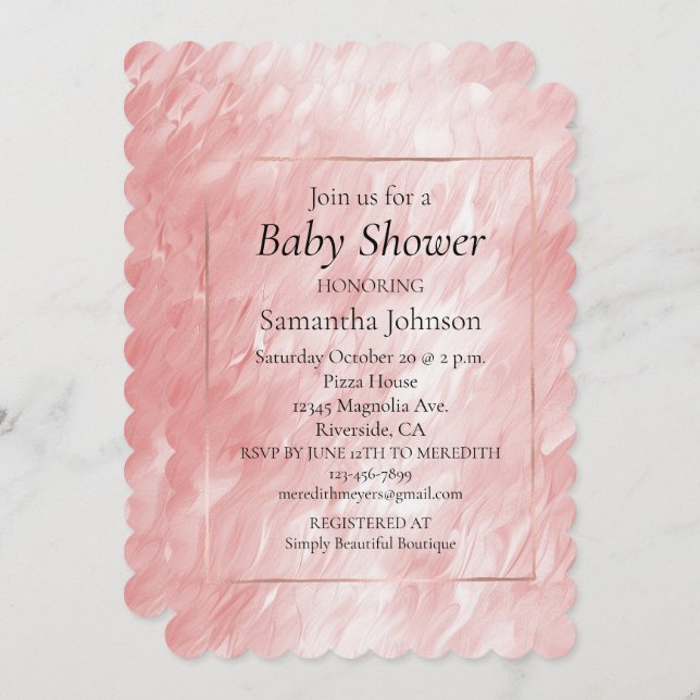 Snyggt Girly  Rosa Glam Inbjudningar (Fram/baksida)