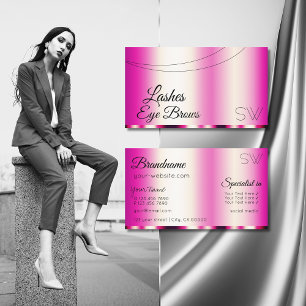 Snyggt Girly Rosa Glamous med Monogram Modern Visitkort