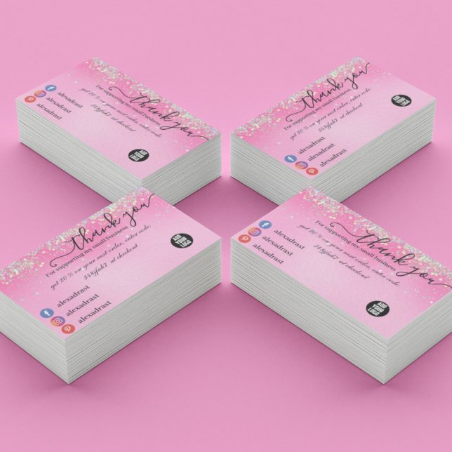 Snyggt Girly-Rosa Glitter - tackkort Tack Kort (Skapare uppladdad)