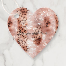 Snyggt Girly Rosa ros Guld Glitter Glitz Gåvor Etiketter