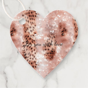 Snyggt Girly Rosa ros Guld Glitter Glitz Gåvor Etiketter