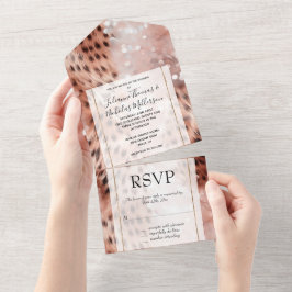 Snyggt Girly Rosa ros Guld Leopard Glitz