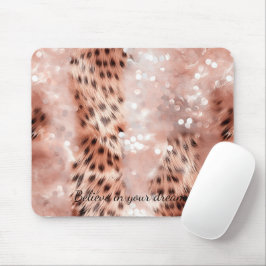 Snyggt Girly Rosa ros Guld Leopard Glitz Musmatta