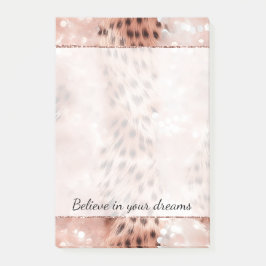 Snyggt Girly Rosa ros Guld Leopard Glitz Post-it Block