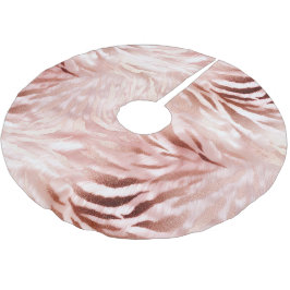 Snyggt Girly Rosa ros Guld Zebra Glam Glitz Julgransmatta Borstad Polyester