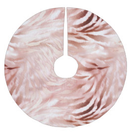 Snyggt Girly Rosa ros Guld Zebra Glam Glitz Julgransmatta Borstad Polyester