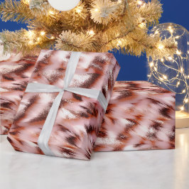 Snyggt Girly Rosa ros Guld Zebra Glitz Presentpapper