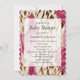 Snyggt Girly Rosa White Guld Zebra Inbjudningar