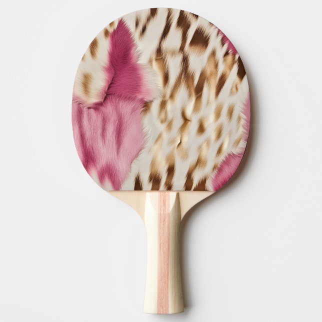 Snyggt Girly Rosa White Guld Zebra Pingisracket (Framsidan)