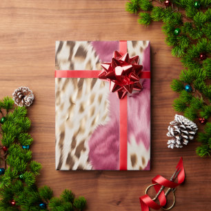 Snyggt Girly Rosa White Guld Zebra Presentpapper
