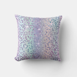 Snyggt Girly Sjöjungfru Glitter Leopard Skriv ut u Kudde