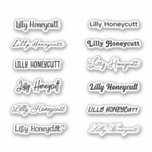 Snyggt Girly Trendig Fullt Namn set på 12 Typsnitt Klistermärken
