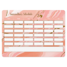 Snyggt Girly Weekly Schemalägg skoltidtabell