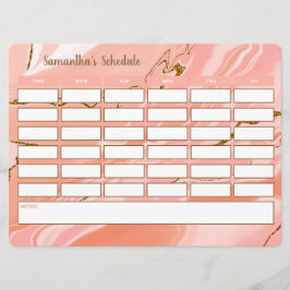 Snyggt Girly Weekly Schemalägg skoltidtabell