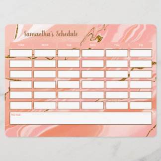 Snyggt Girly Weekly Schemalägg skoltidtabell