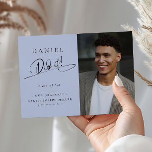 Snyggt Gjorde Han Det! Skript Examen Foto Meddelande