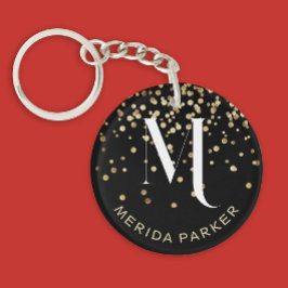 Snyggt Glam Black Guld Glitter Monogram