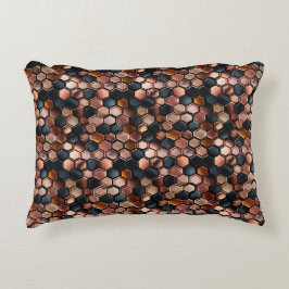 Snyggt Glam Black Ro Guld Tiles Prydnadskudde