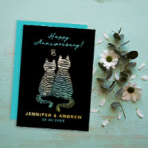 Snyggt Glam Cute-årsdagen Gradient Blue Cats