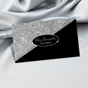 Snyggt Glam Gnistra Silver Black Visitkort