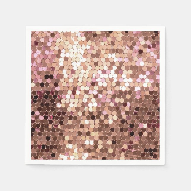 Snyggt Glam Ro Guld  Rosa Confetti Pappersservett (Framsidan)
