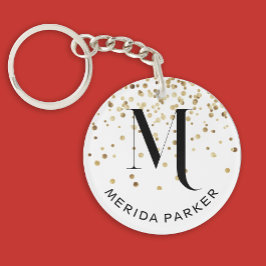 Snyggt Glam White Guld Glitter Monogram