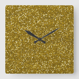 Snyggt Glitter Guld Fyrkantig Klocka