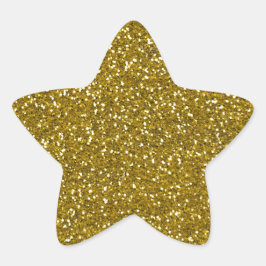 Snyggt Glitter Guld Stjärnformat Klistermärke