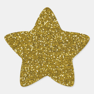 Snyggt Glitter Guld Stjärnformat Klistermärke