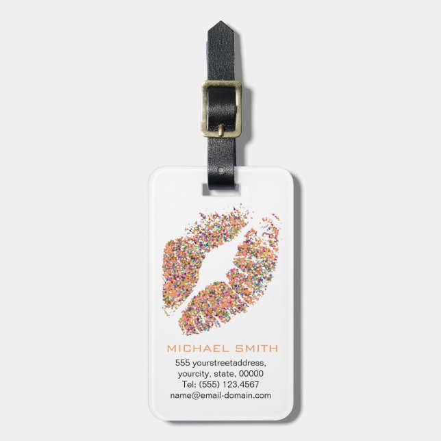 Snyggt Glitter Läppar #7 Bagagebricka (Vertikal Framsida)