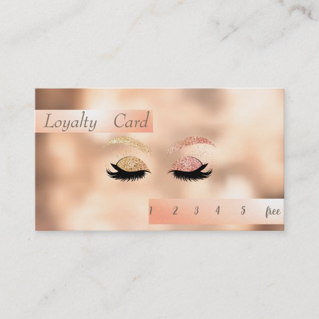 Snyggt Glittery Faux Lash Bokeh Loyalty Card Lojalitetskort (Framsida)