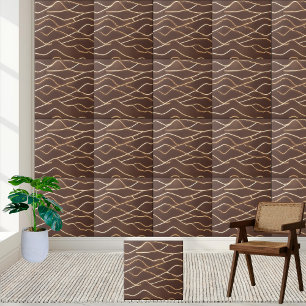 Snyggt Glossy Brown White Wall Golv Kitchen Kakelplatta